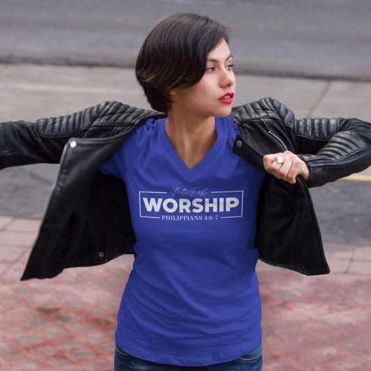 But, First Worship V-Neck T-Shirt