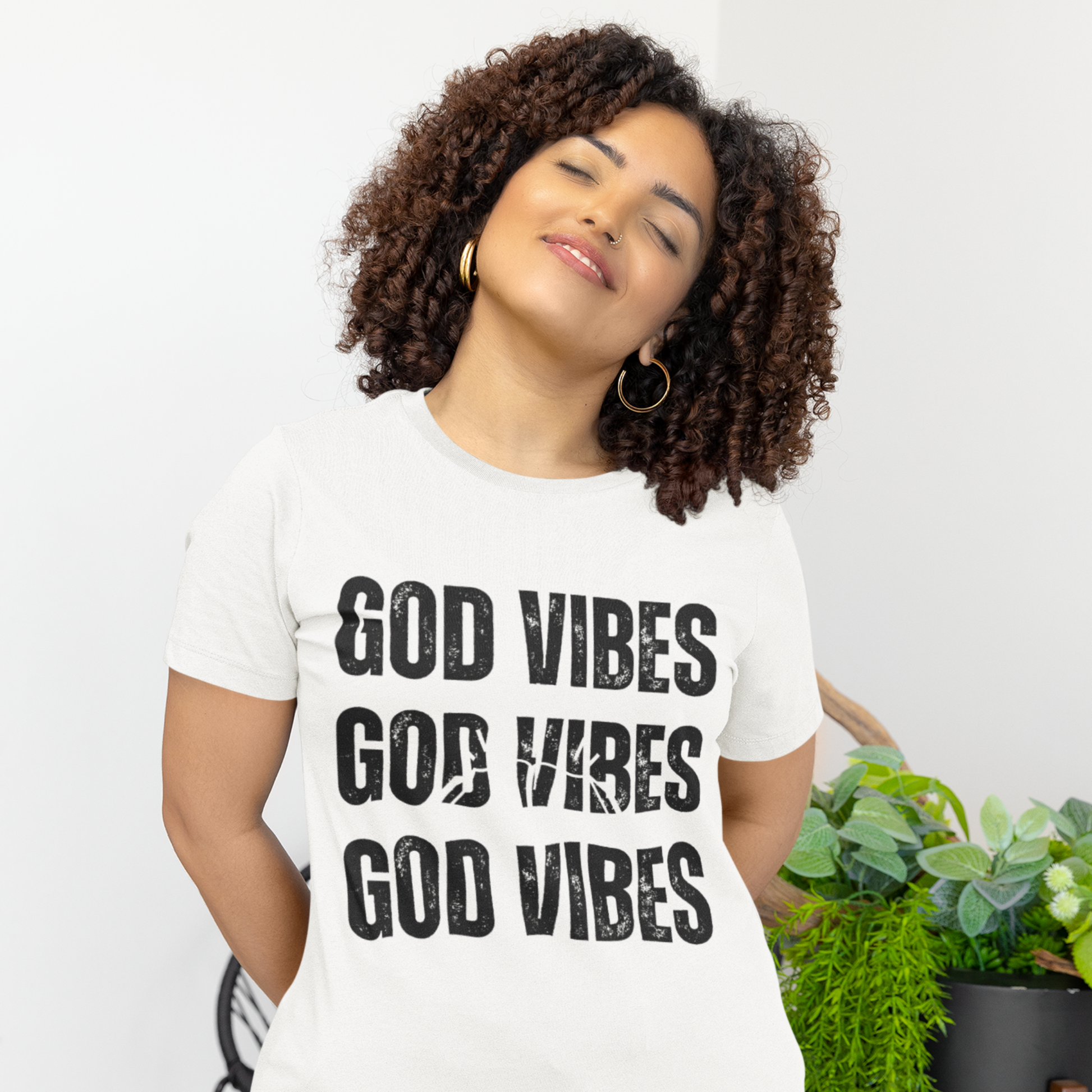 God Vibes Ladies Slim Fit T-Shirt - GladEyze Apparel