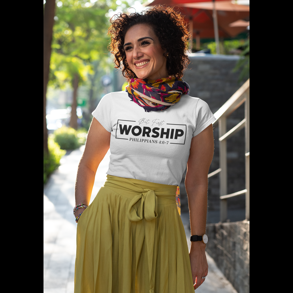 But, First Worship Slim Fit T-Shirt - GladEyze Apparel